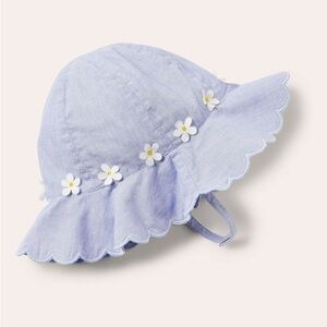 Baby Boden Scallop Wide Brim Hat
